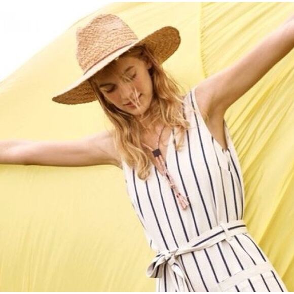 🤍 Madewell x Biltmore Lifeguard Raffia Beach Hat w Red & White Cord - Picture 1 of 6